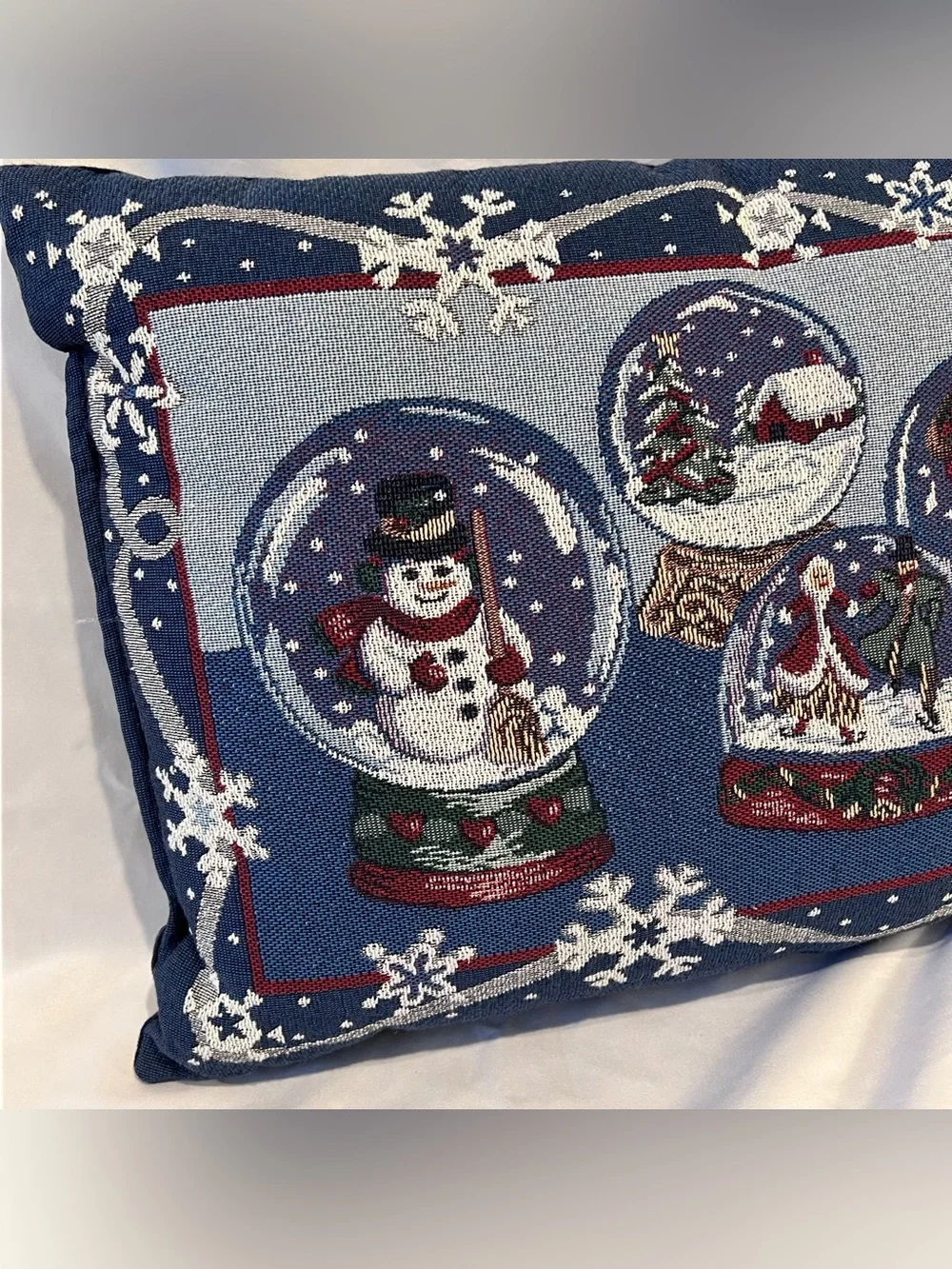 Christmas Snow Globe Tapestry Accent Throw Pillow